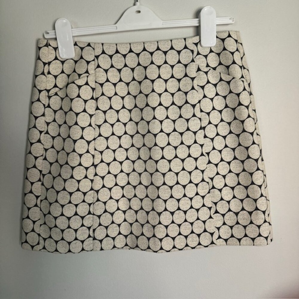 J. Crew Women's Gray and White Mini Skirt Size 4